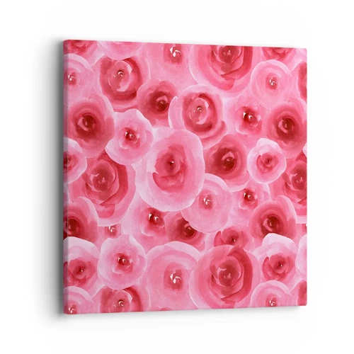 Cuadro sobre lienzo - Impresión de Imagen - Rosas abajo y arriba - 40x40 cm
