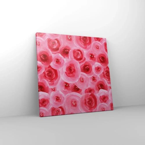 Cuadro sobre lienzo - Impresión de Imagen - Rosas abajo y arriba - 40x40 cm