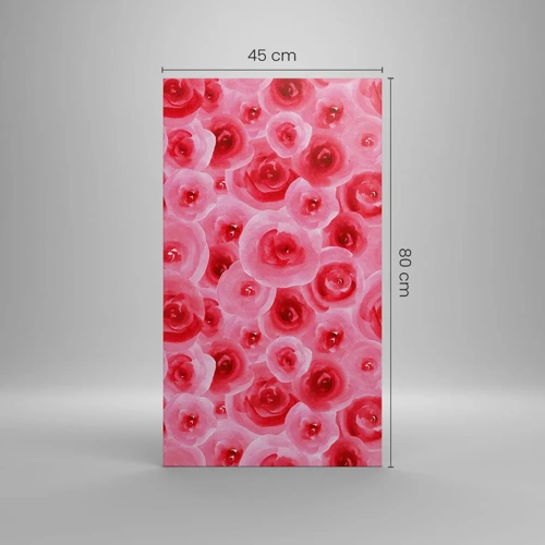 Cuadro sobre lienzo - Impresión de Imagen - Rosas abajo y arriba - 45x80 cm