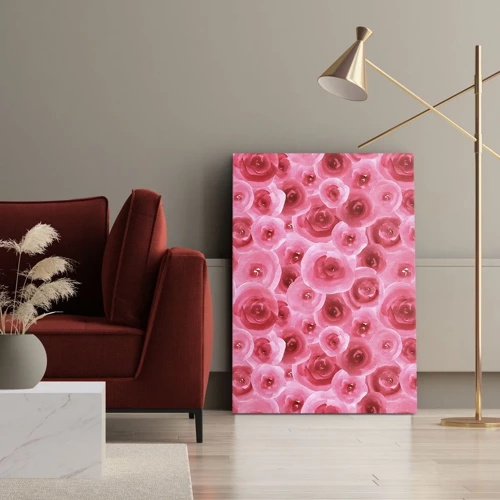 Cuadro sobre lienzo - Impresión de Imagen - Rosas abajo y arriba - 45x80 cm