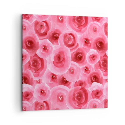 Cuadro sobre lienzo - Impresión de Imagen - Rosas abajo y arriba - 50x50 cm