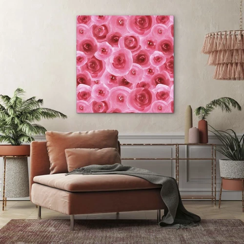 Cuadro sobre lienzo - Impresión de Imagen - Rosas abajo y arriba - 60x60 cm