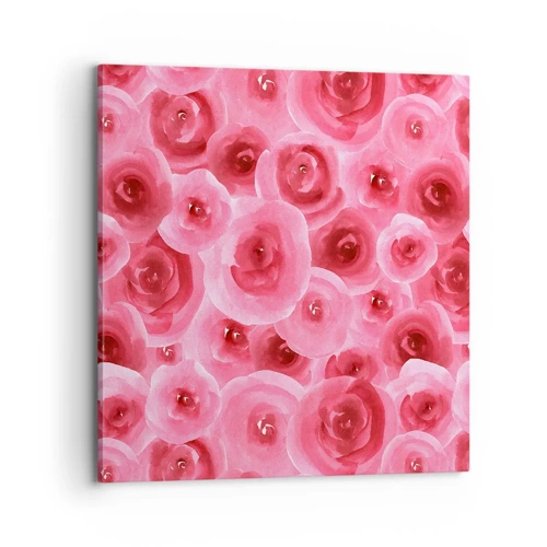 Cuadro sobre lienzo - Impresión de Imagen - Rosas abajo y arriba - 70x70 cm