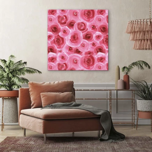 Cuadro sobre lienzo - Impresión de Imagen - Rosas abajo y arriba - 70x70 cm