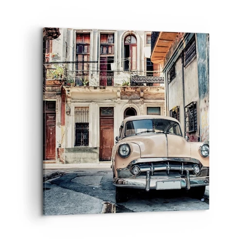 Cuadro sobre lienzo - Impresión de Imagen - Siesta en La Habana - 50x50 cm