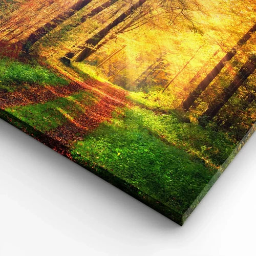 Cuadro sobre lienzo - Impresión de Imagen - Silencio dorado del bosque - 100x70 cm