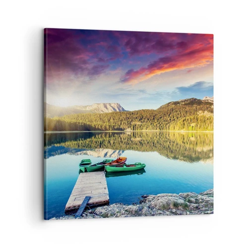 Cuadro sobre lienzo - Impresión de Imagen - Sobre el agua tan suave como un espejo - 60x60 cm