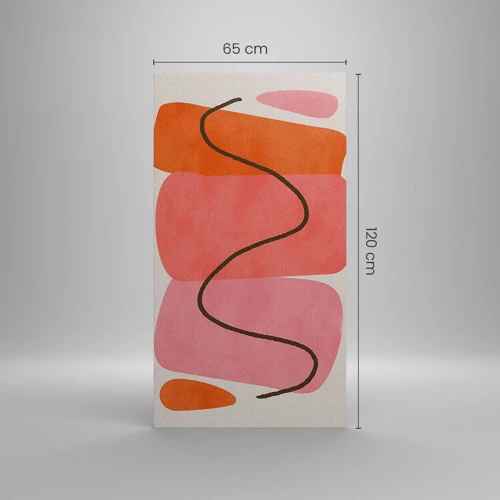Cuadro sobre lienzo - Impresión de Imagen - Suave movimiento de formas - 65x120 cm
