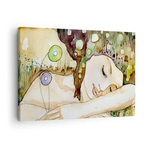 Cuadro sobre lienzo - Impresión de Imagen - Sueño esmeralda y violeta - 70x50 cm