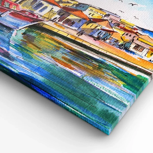 Cuadro sobre lienzo - Impresión de Imagen - Tarde de arco iris - 140x50 cm