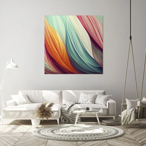 Cuadro sobre lienzo - Impresión de Imagen - Tejido arco iris - 30x30 cm