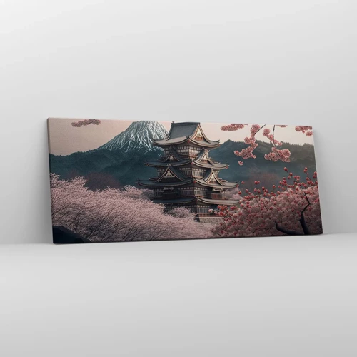 Cuadro sobre lienzo - Impresión de Imagen - Tierra de cerezos en flor - 100x40 cm