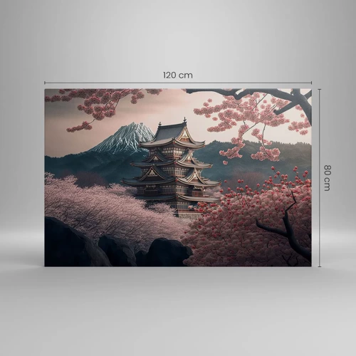 Cuadro sobre lienzo - Impresión de Imagen - Tierra de cerezos en flor - 120x80 cm