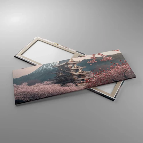 Cuadro sobre lienzo - Impresión de Imagen - Tierra de cerezos en flor - 140x50 cm