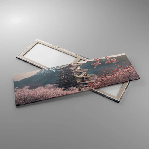 Cuadro sobre lienzo - Impresión de Imagen - Tierra de cerezos en flor - 160x50 cm