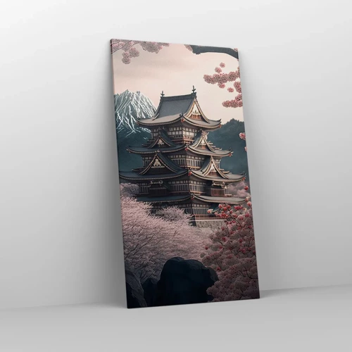Cuadro sobre lienzo - Impresión de Imagen - Tierra de cerezos en flor - 65x120 cm