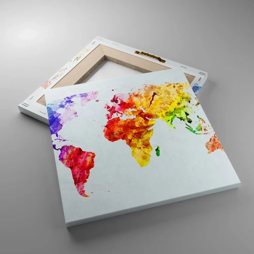 Cuadro sobre lienzo - Impresión de Imagen - Todos los colores del mundo - 30x30 cm