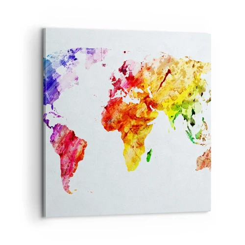 Cuadro sobre lienzo - Impresión de Imagen - Todos los colores del mundo - 60x60 cm