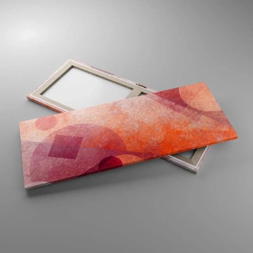 Cuadro sobre lienzo - Impresión de Imagen - Transformaciones geométricas en rosa - 100x40 cm