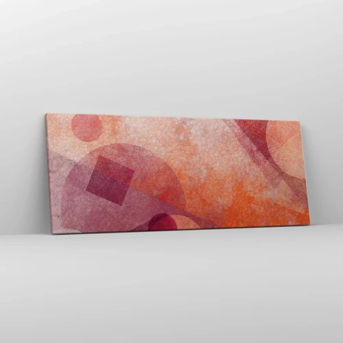Cuadro sobre lienzo - Impresión de Imagen - Transformaciones geométricas en rosa - 100x40 cm