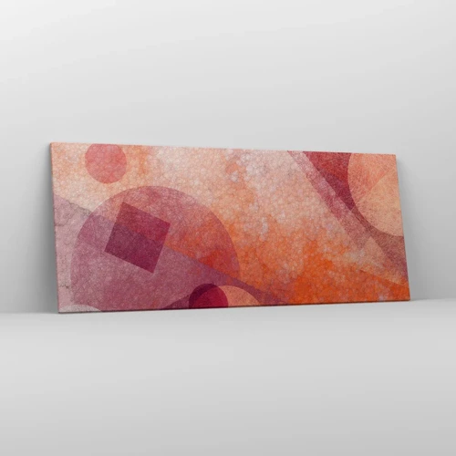 Cuadro sobre lienzo - Impresión de Imagen - Transformaciones geométricas en rosa - 120x50 cm