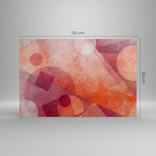 Cuadro sobre lienzo - Impresión de Imagen - Transformaciones geométricas en rosa - 120x80 cm