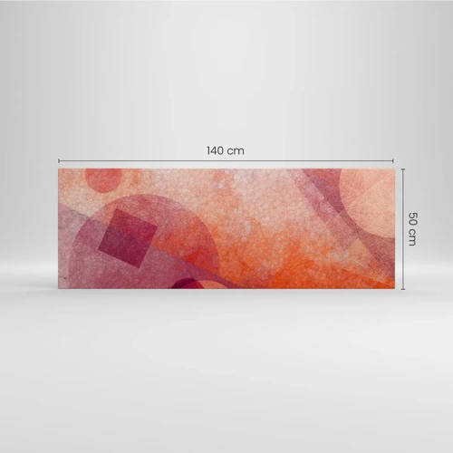 Cuadro sobre lienzo - Impresión de Imagen - Transformaciones geométricas en rosa - 140x50 cm