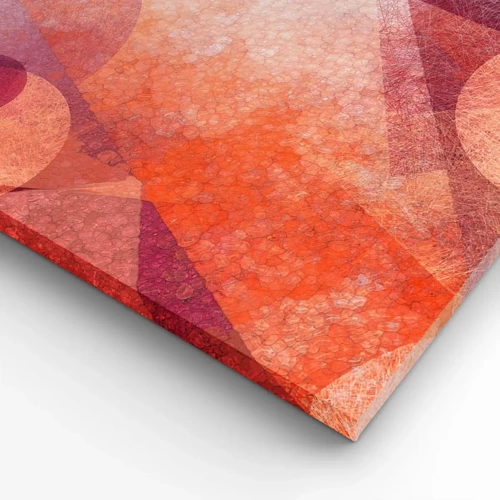 Cuadro sobre lienzo - Impresión de Imagen - Transformaciones geométricas en rosa - 140x50 cm