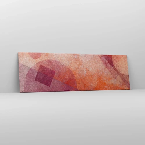 Cuadro sobre lienzo - Impresión de Imagen - Transformaciones geométricas en rosa - 160x50 cm