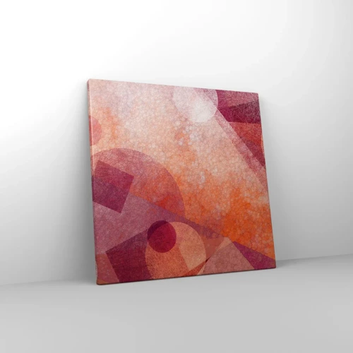 Cuadro sobre lienzo - Impresión de Imagen - Transformaciones geométricas en rosa - 40x40 cm