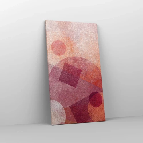 Cuadro sobre lienzo - Impresión de Imagen - Transformaciones geométricas en rosa - 45x80 cm
