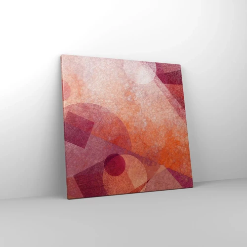 Cuadro sobre lienzo - Impresión de Imagen - Transformaciones geométricas en rosa - 50x50 cm