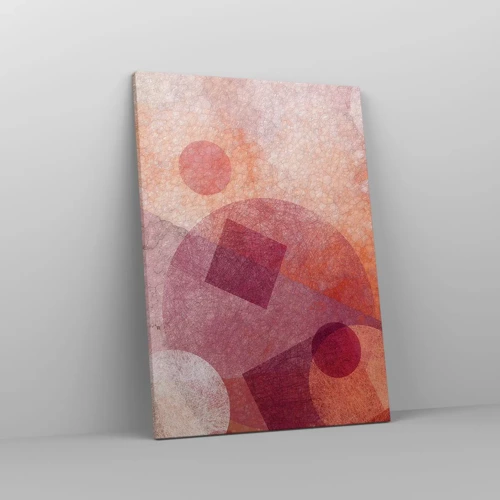 Cuadro sobre lienzo - Impresión de Imagen - Transformaciones geométricas en rosa - 50x70 cm