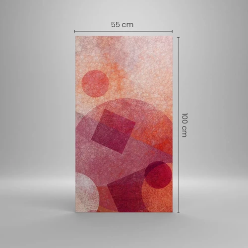 Cuadro sobre lienzo - Impresión de Imagen - Transformaciones geométricas en rosa - 55x100 cm