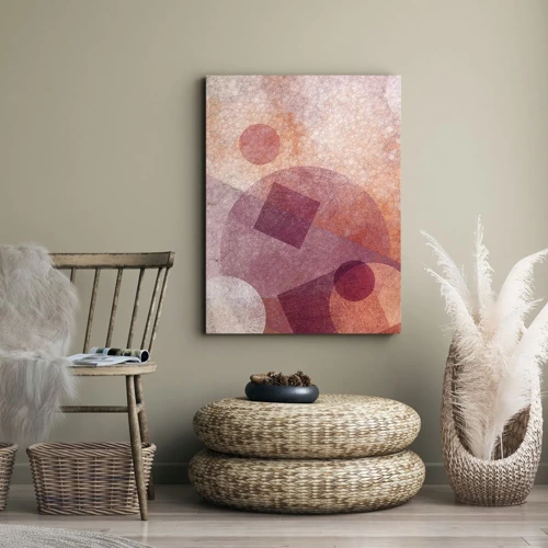 Cuadro sobre lienzo - Impresión de Imagen - Transformaciones geométricas en rosa - 55x100 cm