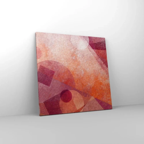 Cuadro sobre lienzo - Impresión de Imagen - Transformaciones geométricas en rosa - 60x60 cm