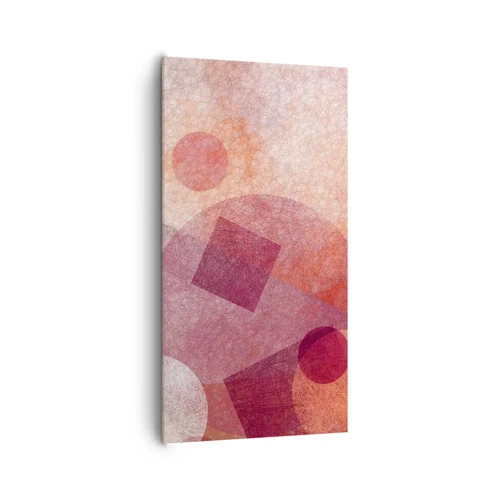 Cuadro sobre lienzo - Impresión de Imagen - Transformaciones geométricas en rosa - 65x120 cm