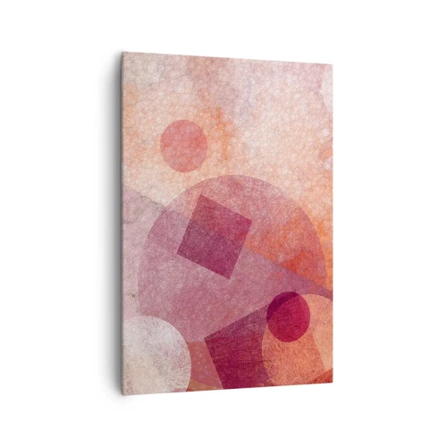 Cuadro sobre lienzo - Impresión de Imagen - Transformaciones geométricas en rosa - 70x100 cm