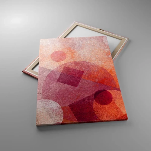 Cuadro sobre lienzo - Impresión de Imagen - Transformaciones geométricas en rosa - 70x100 cm