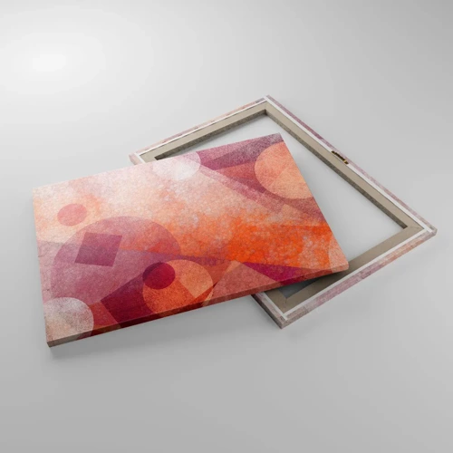 Cuadro sobre lienzo - Impresión de Imagen - Transformaciones geométricas en rosa - 70x50 cm