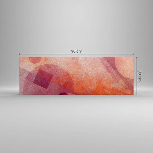 Cuadro sobre lienzo - Impresión de Imagen - Transformaciones geométricas en rosa - 90x30 cm