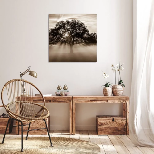 Cuadro sobre lienzo - Impresión de Imagen - Un árbol de buenas noticias  - 70x70 cm