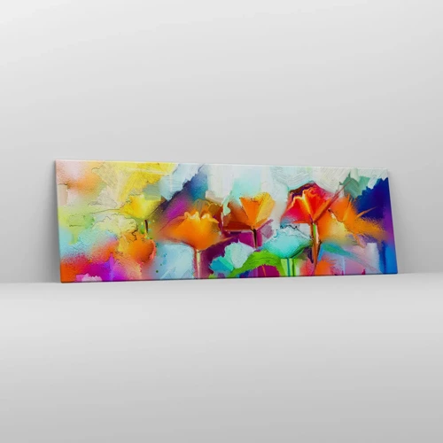 Cuadro sobre lienzo - Impresión de Imagen - Un arco iris ha florecido - 160x50 cm