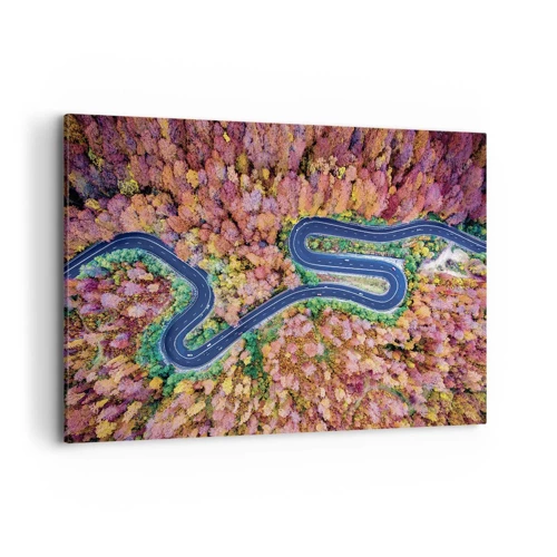 Cuadro sobre lienzo - Impresión de Imagen - Un camino sinuoso a través del bosque - 120x80 cm