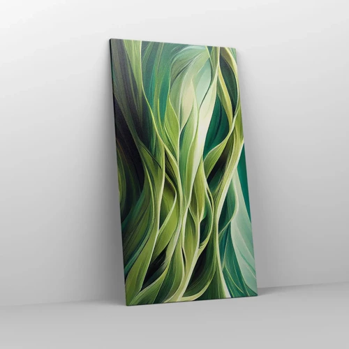 Cuadro sobre lienzo - Impresión de Imagen - Un juego abstracto de color verde - 65x120 cm