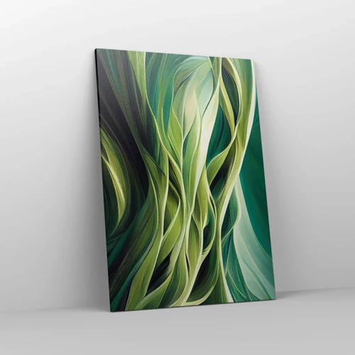 Cuadro sobre lienzo - Impresión de Imagen - Un juego abstracto de color verde - 70x100 cm