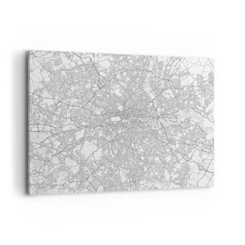 Cuadro sobre lienzo - Impresión de Imagen - Un mapa del laberinto de Londres - 120x80 cm