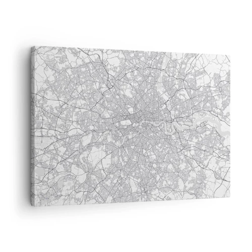 Cuadro sobre lienzo - Impresión de Imagen - Un mapa del laberinto de Londres - 70x50 cm
