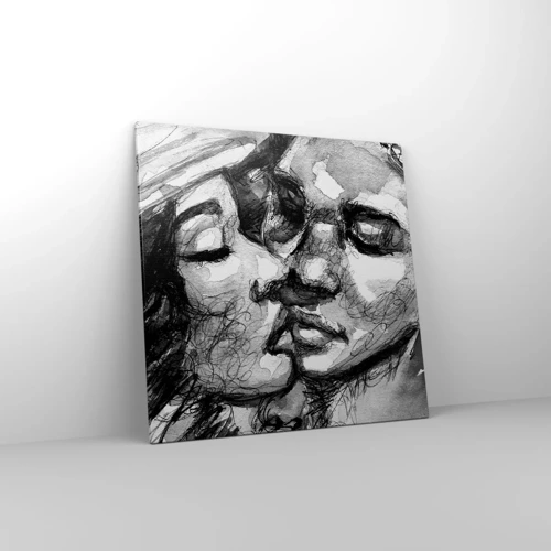 Cuadro sobre lienzo - Impresión de Imagen - Un momento tierno - 70x70 cm