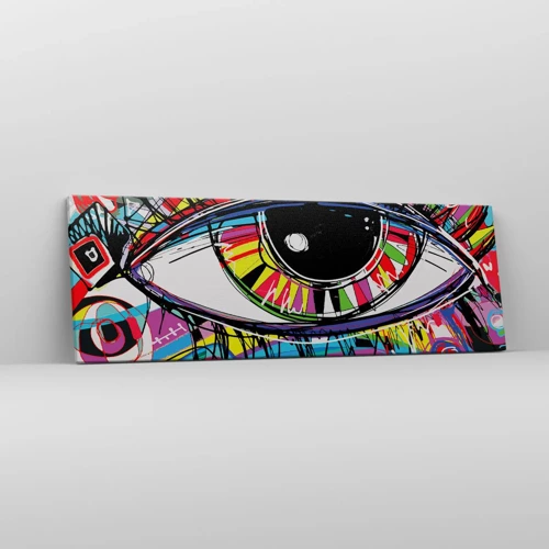 Cuadro sobre lienzo - Impresión de Imagen - Un ojo colorido - un alma colorida - 90x30 cm